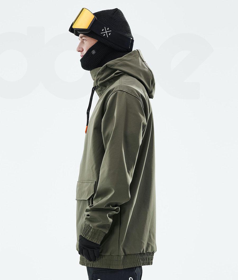 Olive Men's Dope Wylie Ski Jackets | NZ_D1481