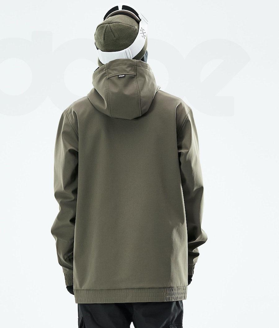 Olive Men's Dope Yeti 2021 Snowboard Jackets | NZ_D1844