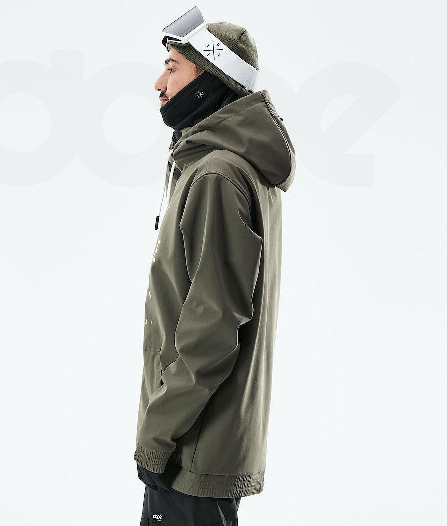Olive Men's Dope Yeti 2021 Snowboard Jackets | NZ_D1844