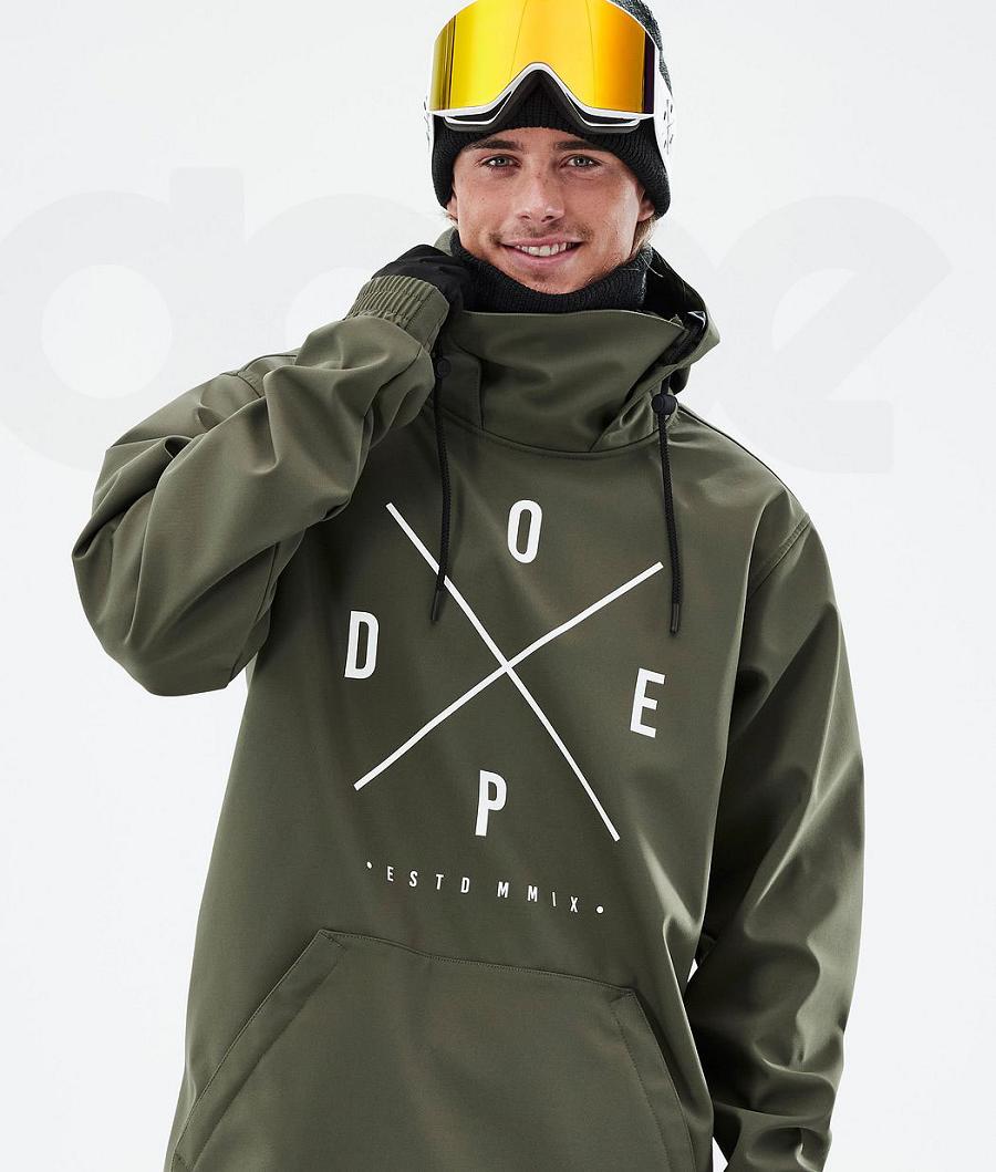 Olive Men's Dope Yeti Snowboard Jackets | NZ_D2240