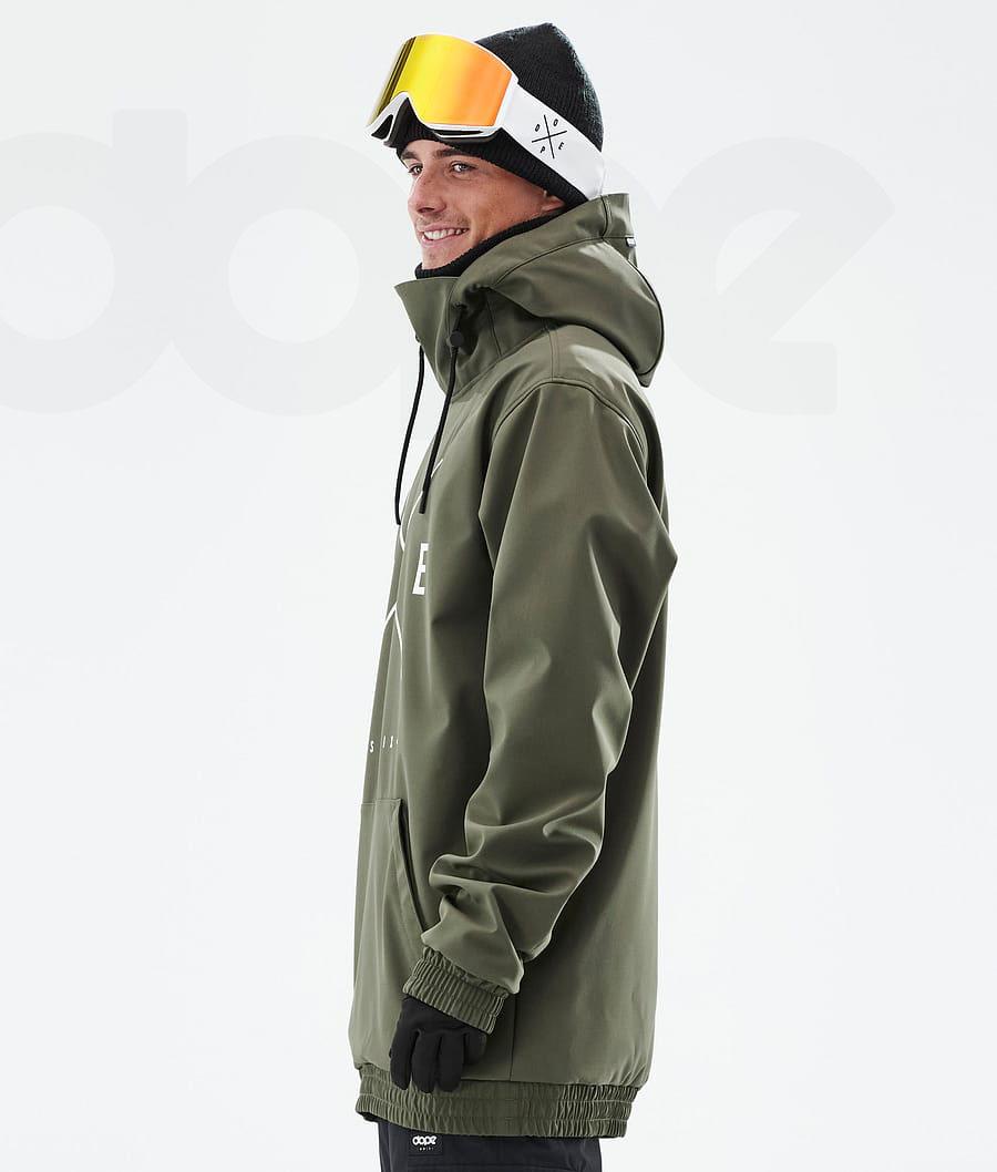 Olive Men's Dope Yeti Snowboard Jackets | NZ_D2240