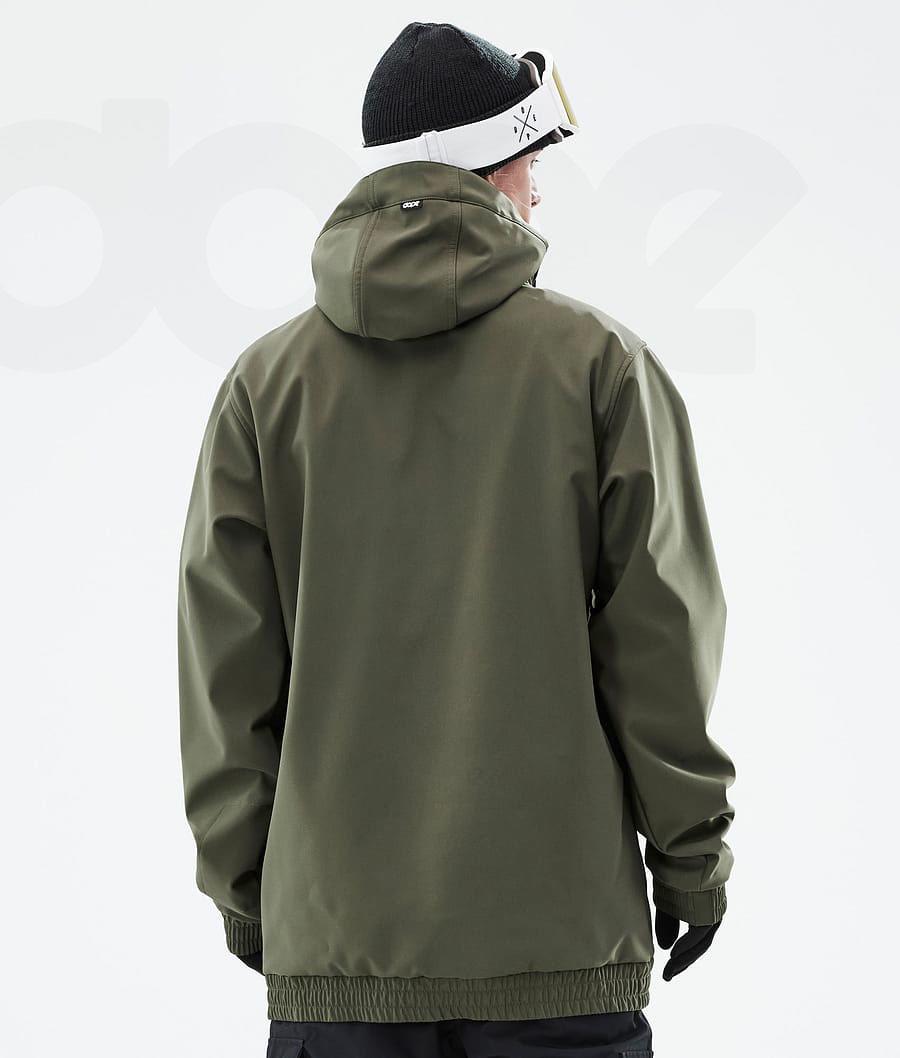 Olive Men's Dope Yeti Snowboard Jackets | NZ_D2240