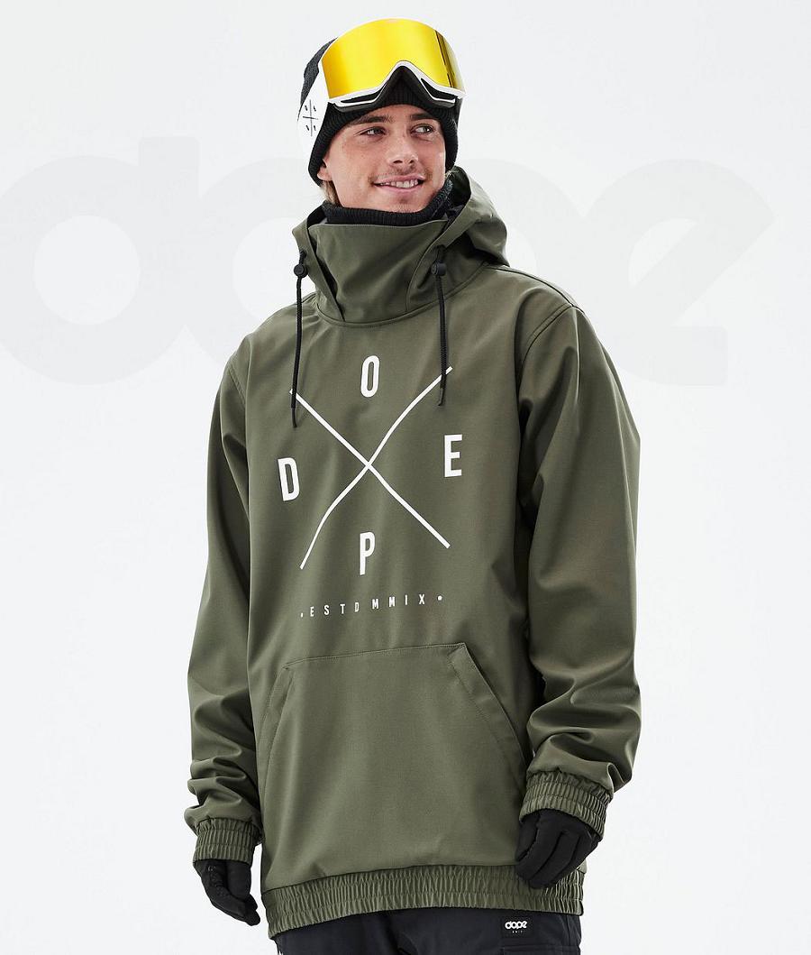 Olive Men\'s Dope Yeti Snowboard Jackets | NZ_D2240