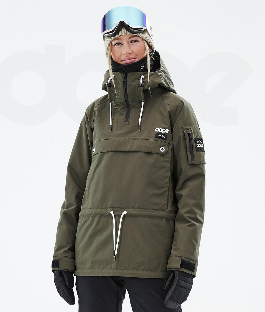 Olive Women\'s Dope Annok W Snowboard Jackets | NZ_D1791
