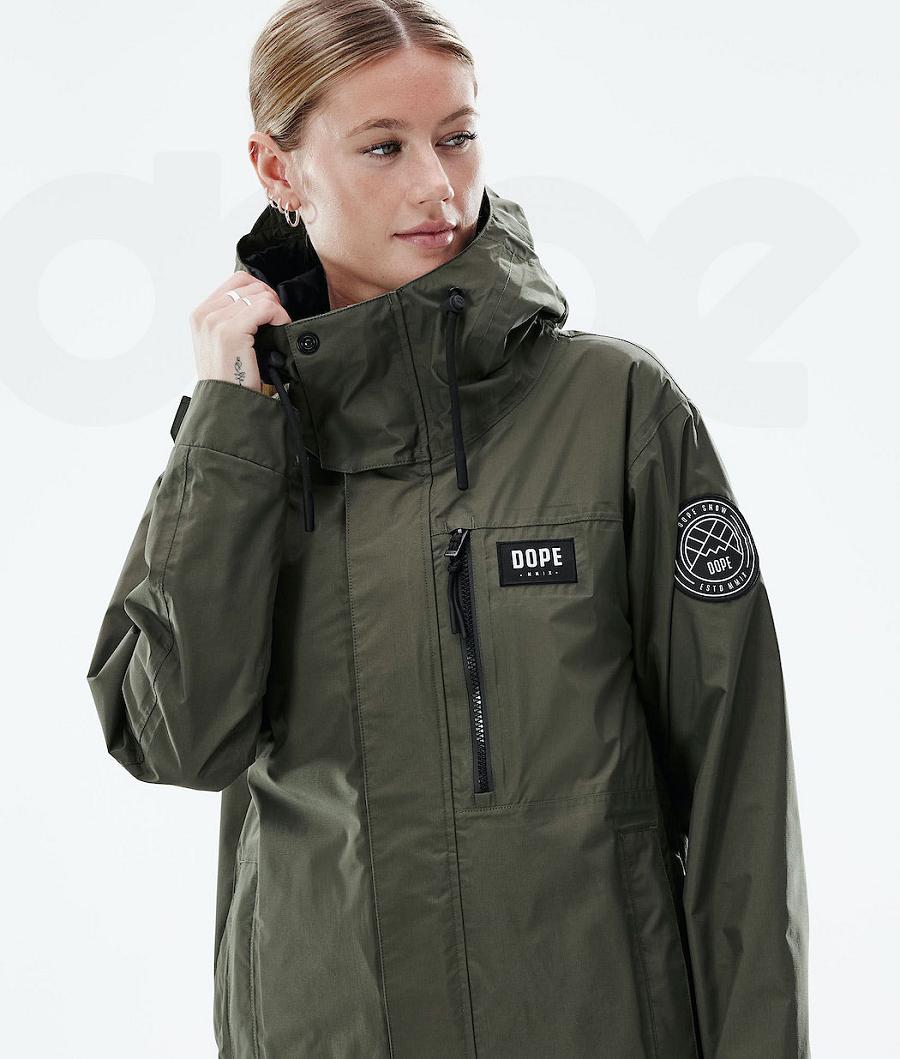 Olive Women's Dope Blizzard Light W Full Zip Outdoor Jackets | NZ_D1576
