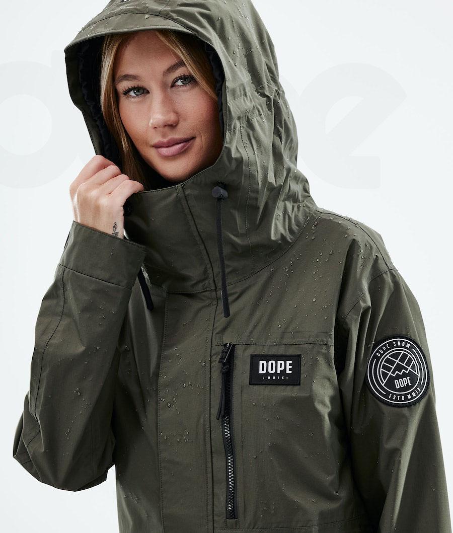 Olive Women's Dope Blizzard Light W Full Zip Outdoor Jackets | NZ_D1576