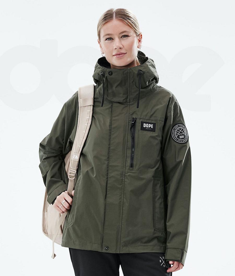 Olive Women\'s Dope Blizzard Light W Full Zip Outdoor Jackets | NZ_D1576