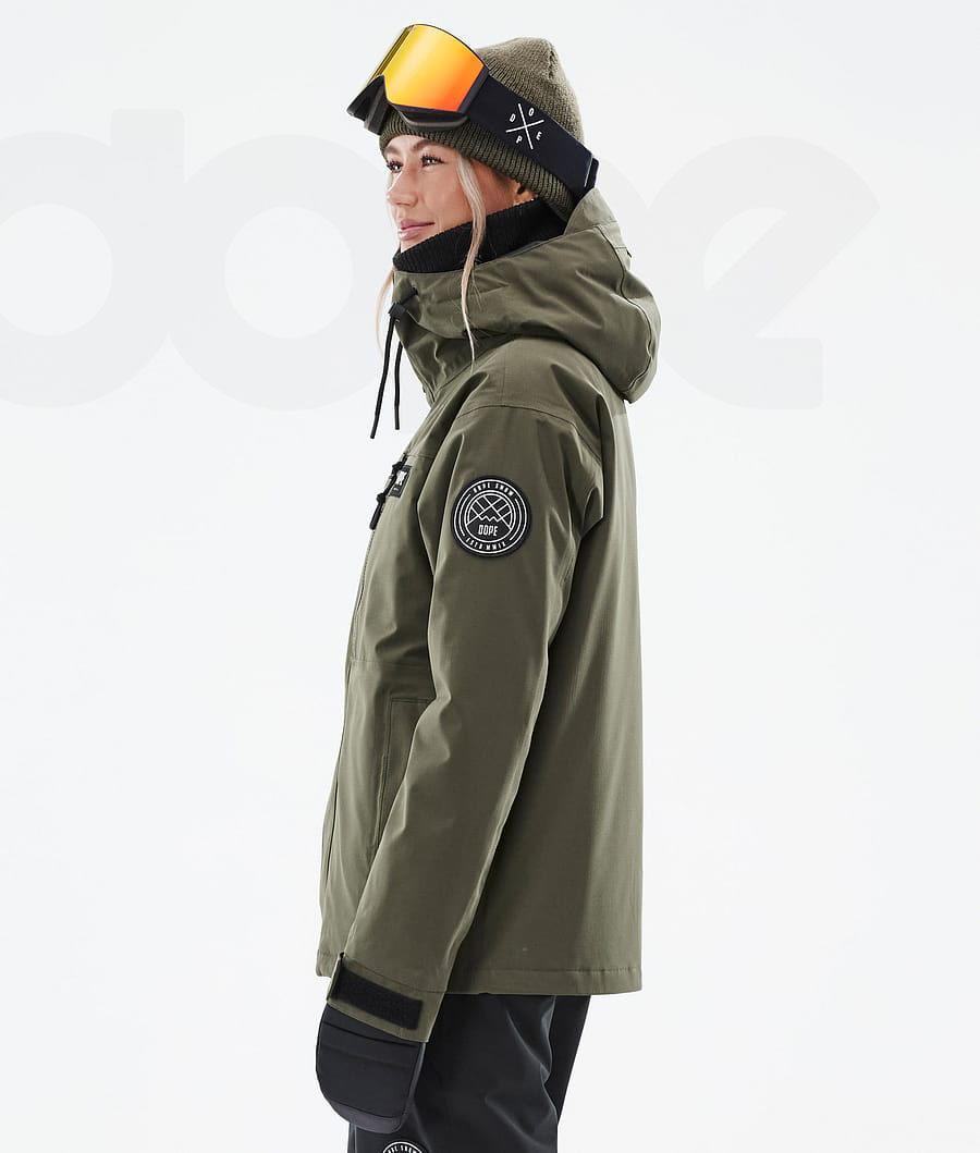 Olive Women's Dope Blizzard W Full Zip Snowboard Jackets | NZ_D1785