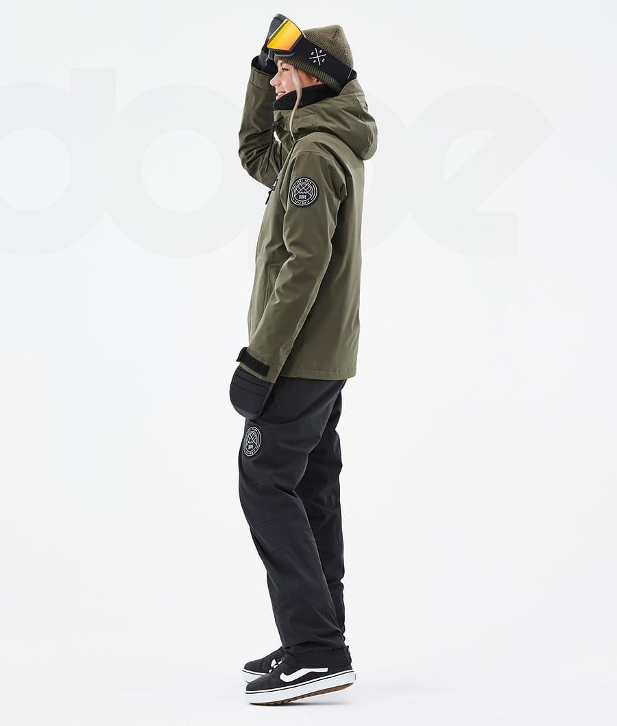 Olive Women's Dope Blizzard W Full Zip Snowboard Jackets | NZ_D1785