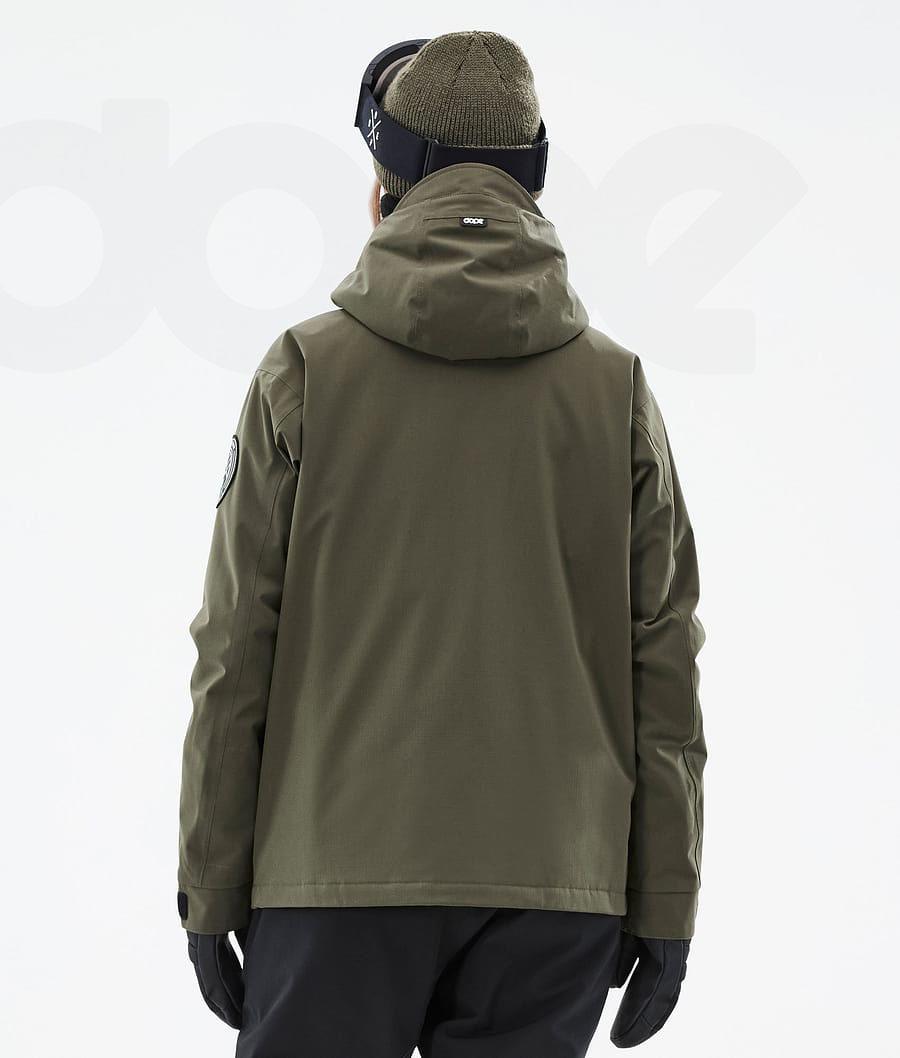 Olive Women's Dope Blizzard W Full Zip Snowboard Jackets | NZ_D1785