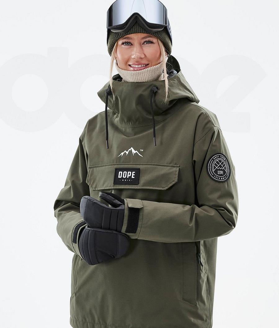 Olive Women's Dope Blizzard W Ski Jackets | NZ_D1143