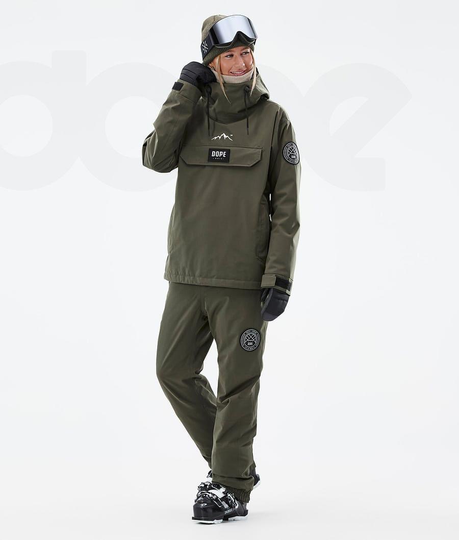 Olive Women's Dope Blizzard W Ski Jackets | NZ_D1143