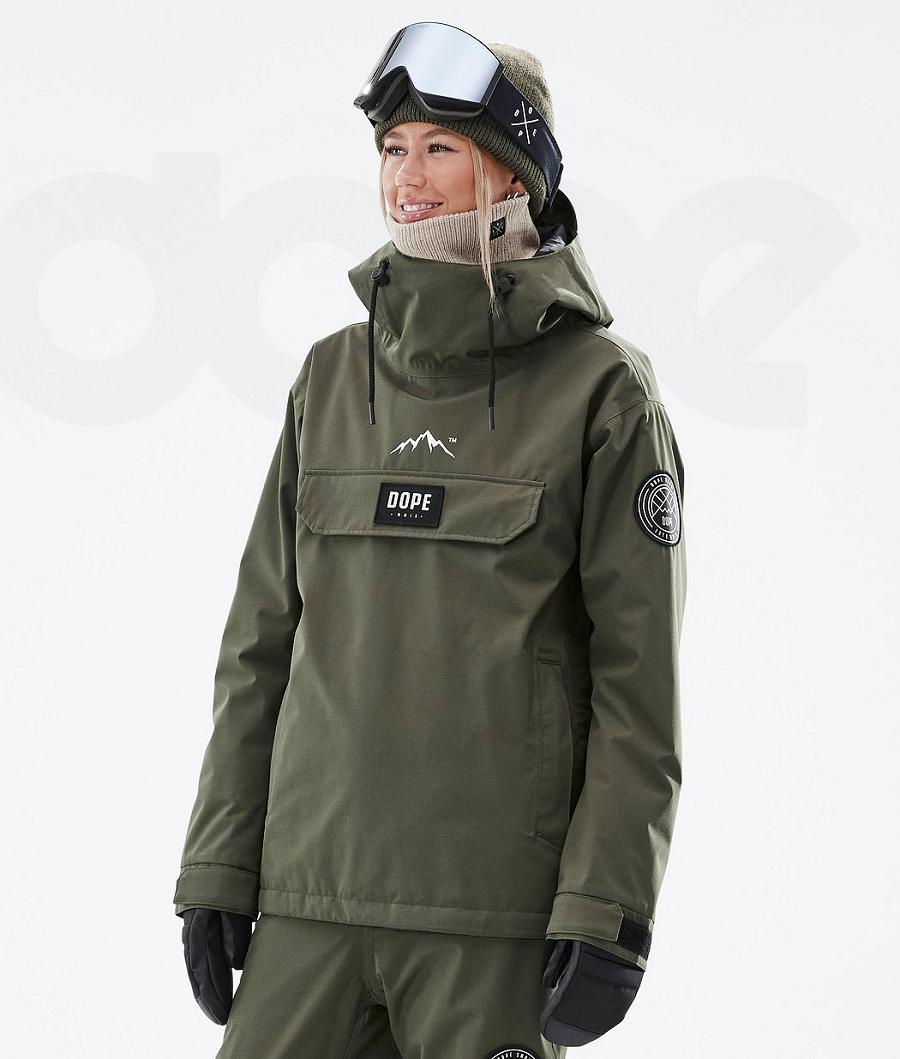 Olive Women\'s Dope Blizzard W Ski Jackets | NZ_D1143