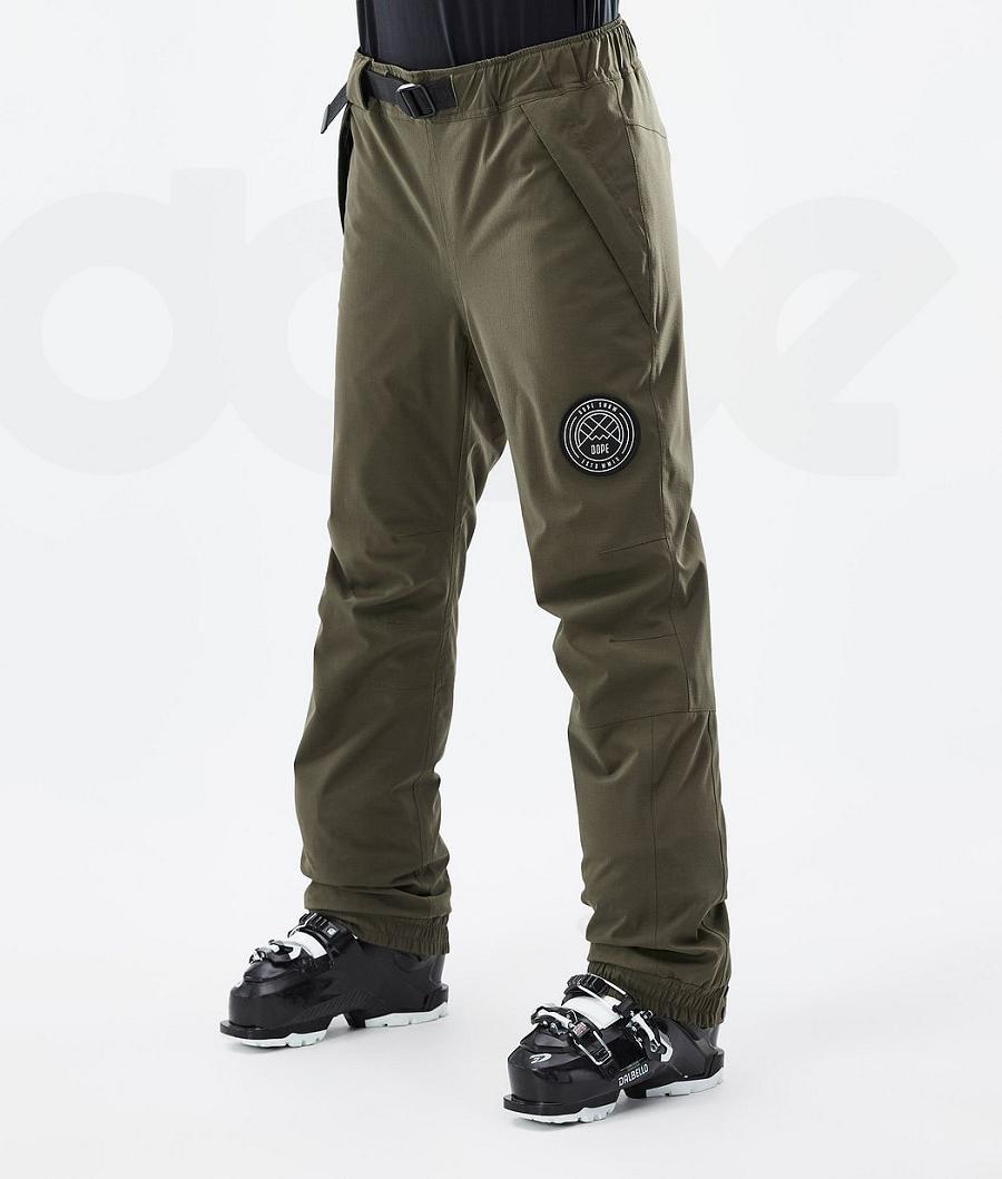 Olive Women\'s Dope Blizzard W Ski Pants | NZ_D1389