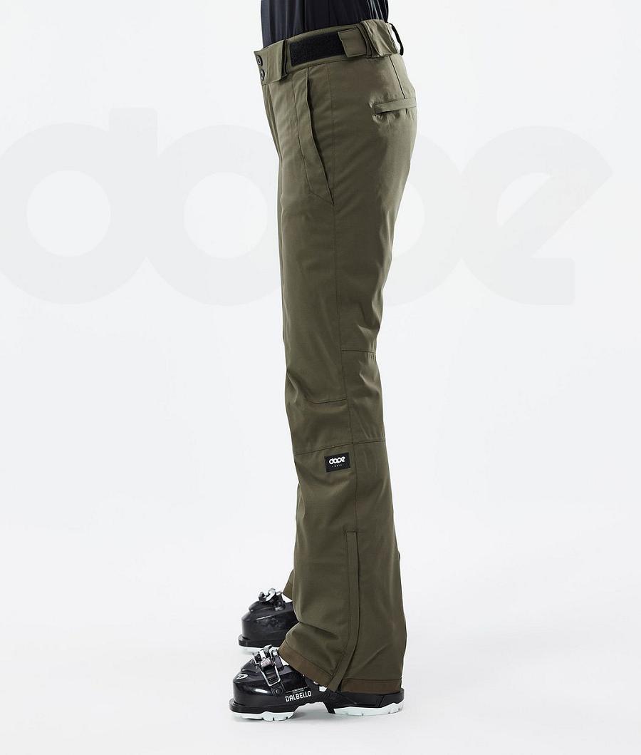 Olive Women's Dope Con W Ski Pants | NZ_D1629