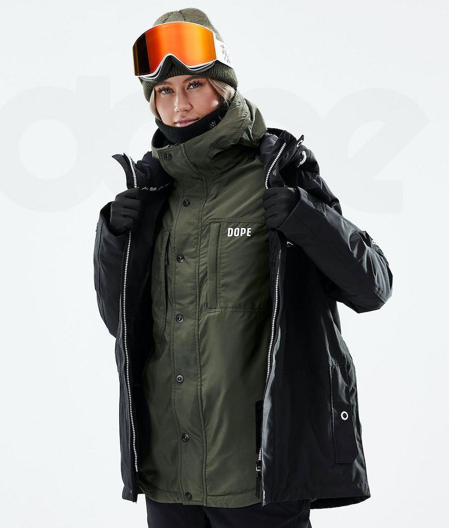 Olive Women's Dope Insulated W Snowboard Jackets | NZ_D2242