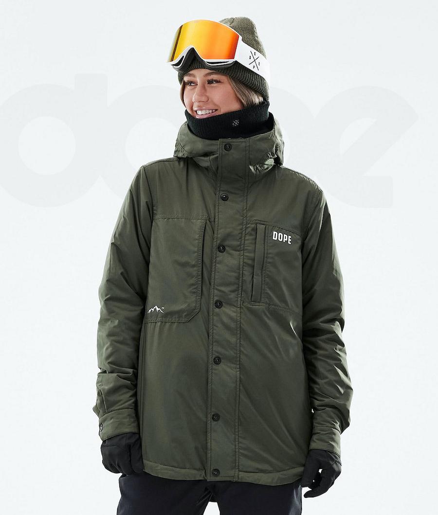 Olive Women\'s Dope Insulated W Snowboard Jackets | NZ_D2242