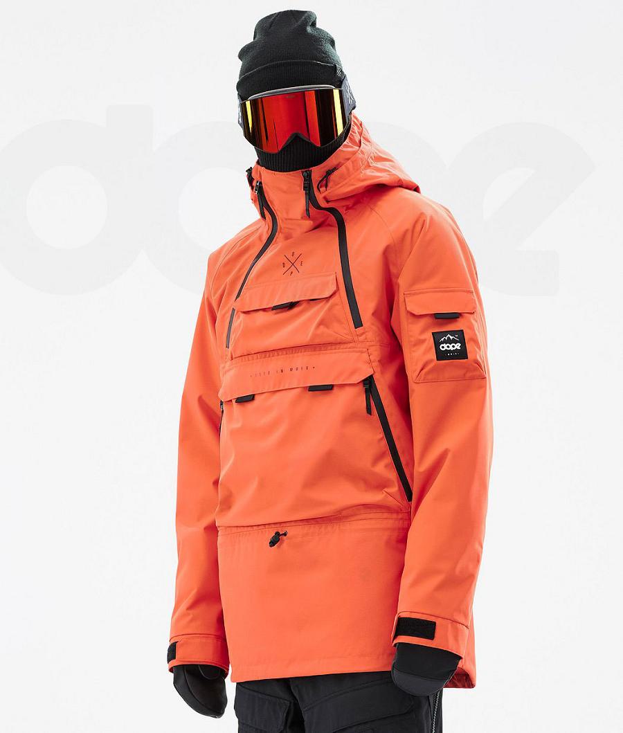 Orange Men\'s Dope Akin Ski Jackets | NZ_D1048