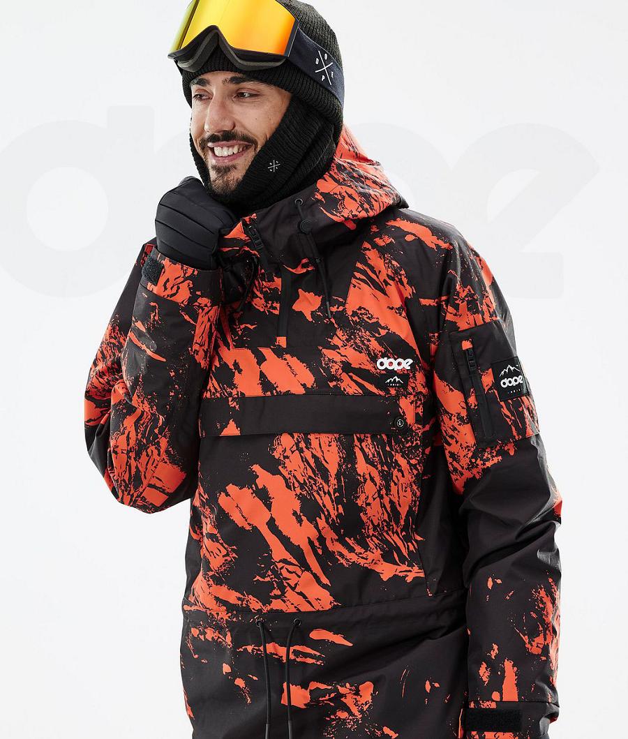 Orange Men's Dope Annok Snowboard Jackets | NZ_D1319