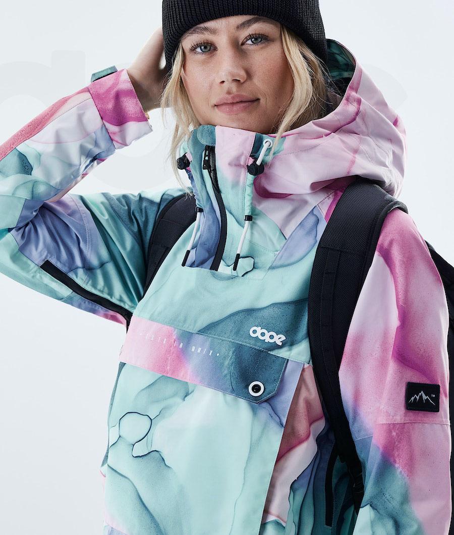 Pink / Green Women's Dope Hiker W Outdoor Jackets | NZ_D2364