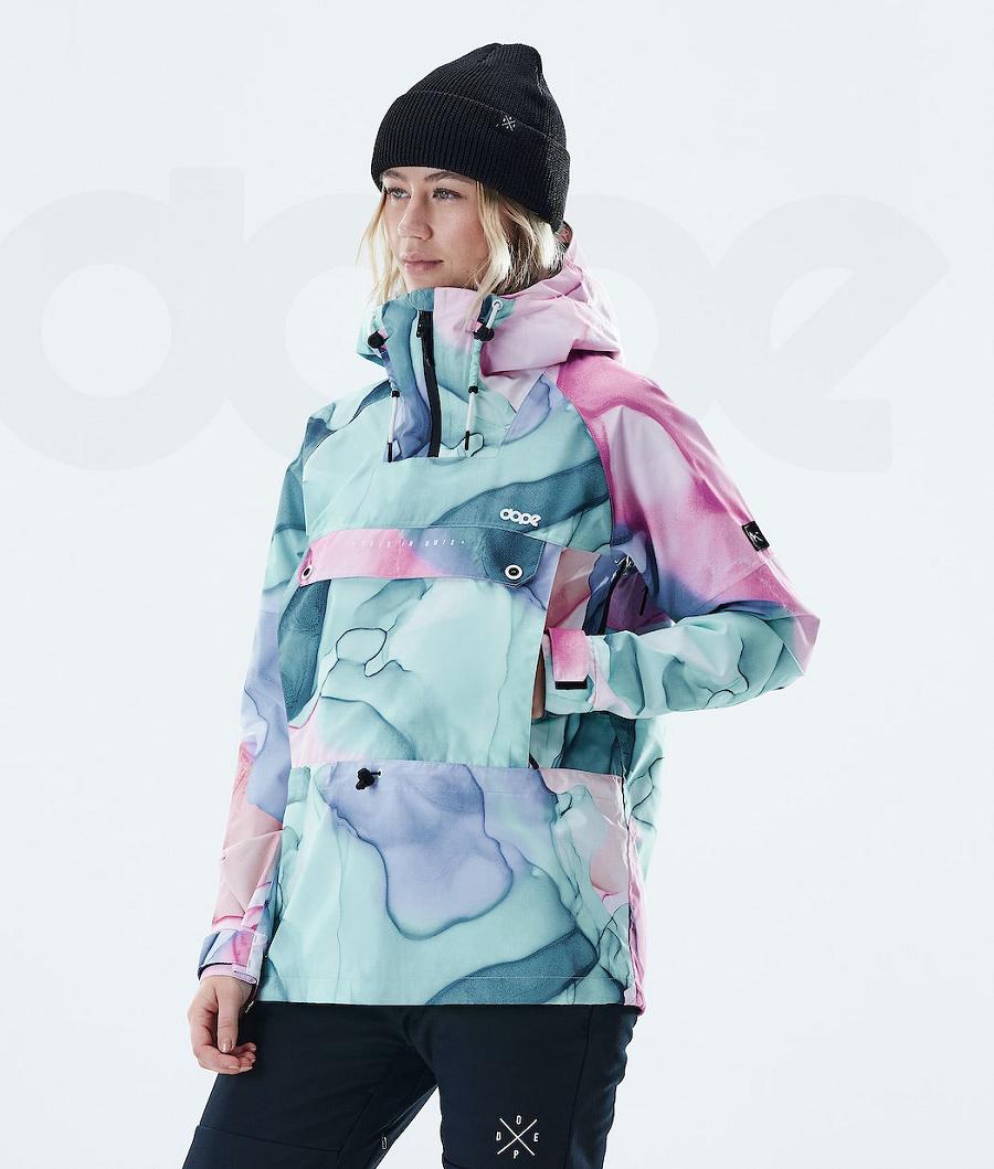 Pink / Green Women\'s Dope Hiker W Outdoor Jackets | NZ_D2364