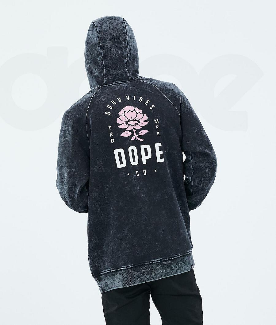 Rose Black Men's Dope Daily Hoodies | NZ_D1571