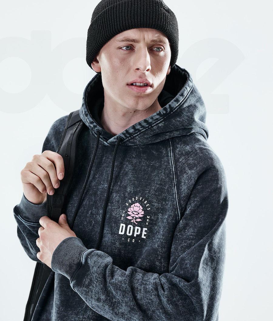 Rose Black Men's Dope Daily Hoodies | NZ_D1571
