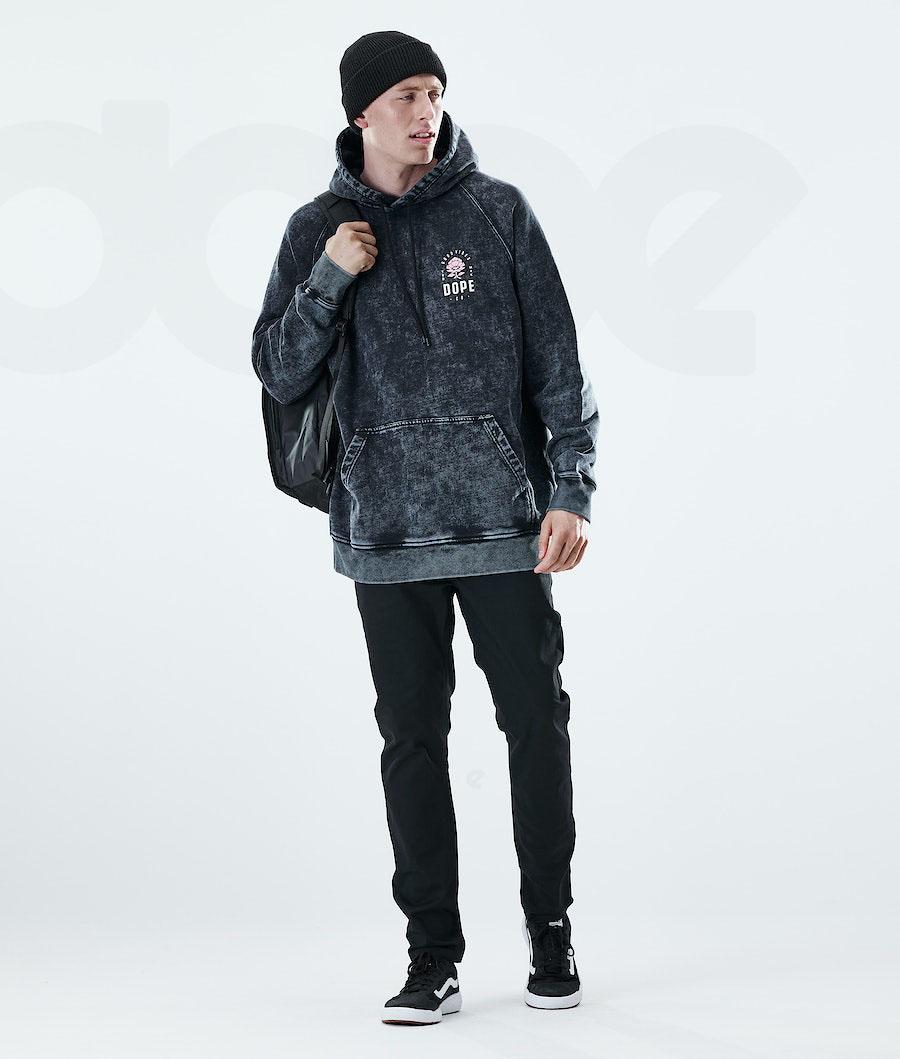 Rose Black Men's Dope Daily Hoodies | NZ_D1571