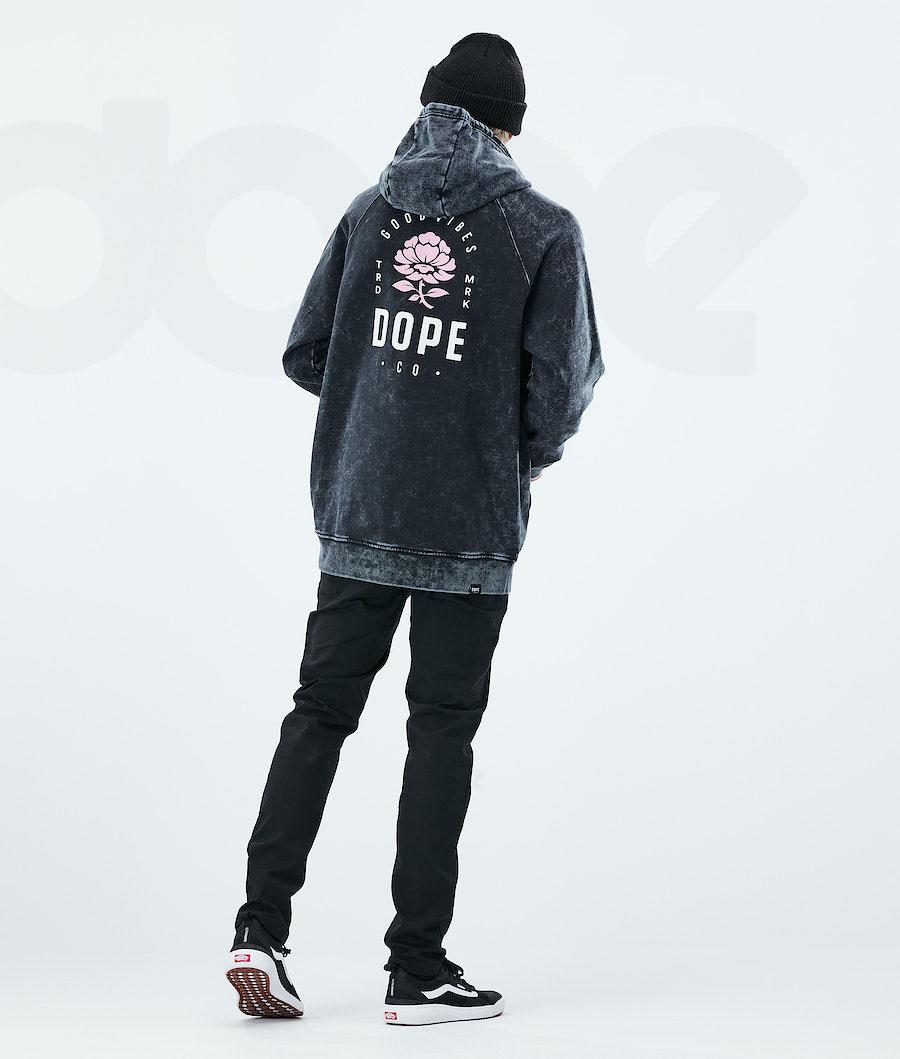 Rose Black Men's Dope Daily Hoodies | NZ_D1571