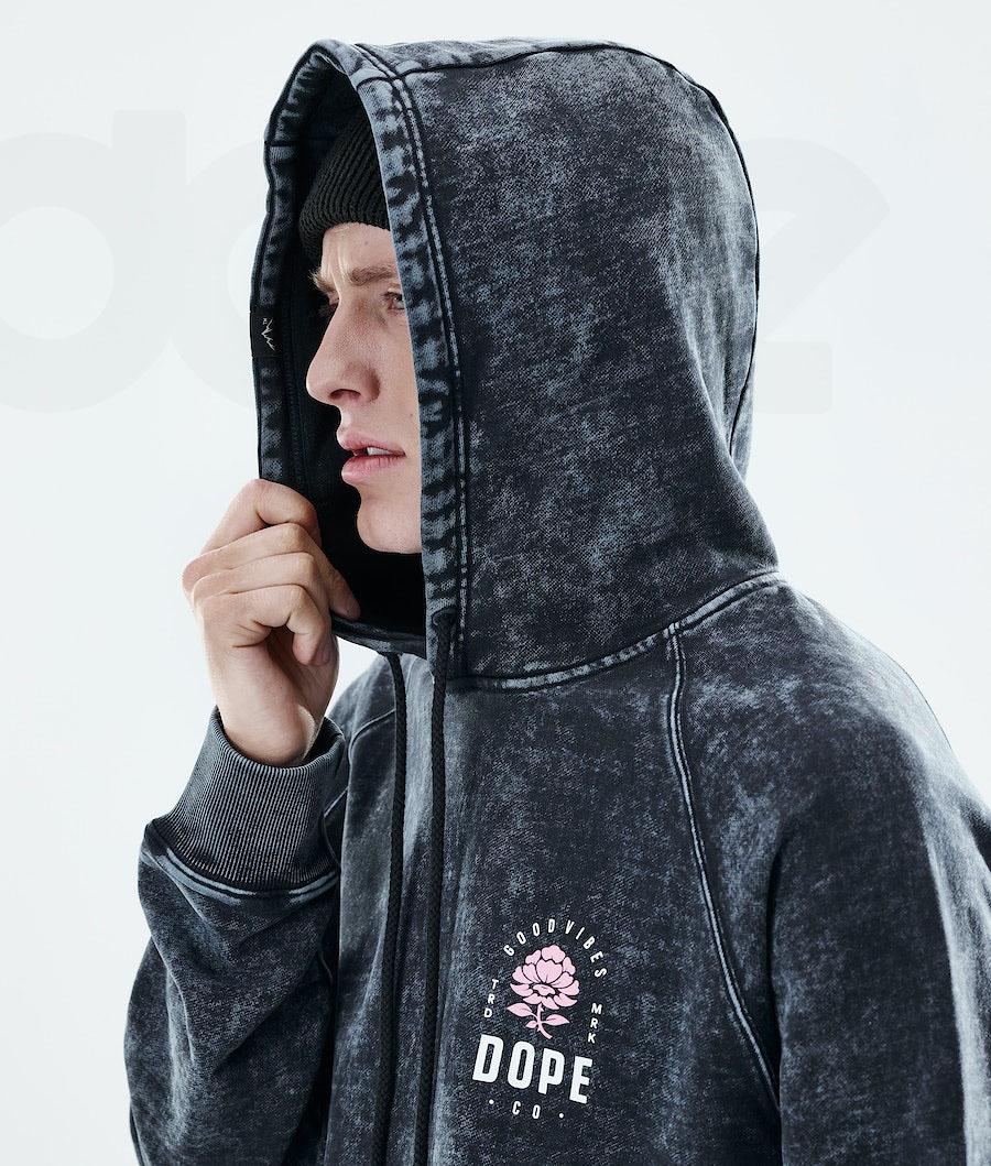 Rose Black Men's Dope Daily Hoodies | NZ_D1571