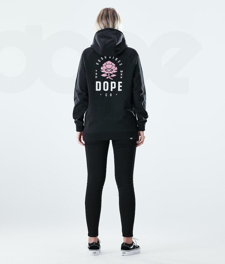 Rose Black Women's Dope Regular Hoodies | NZ_D1850