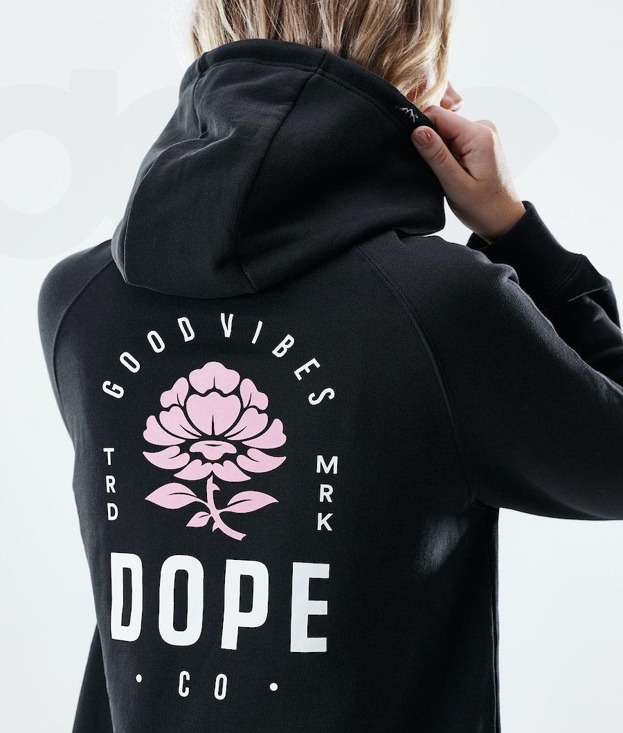 Rose Black Women's Dope Regular Hoodies | NZ_D1850