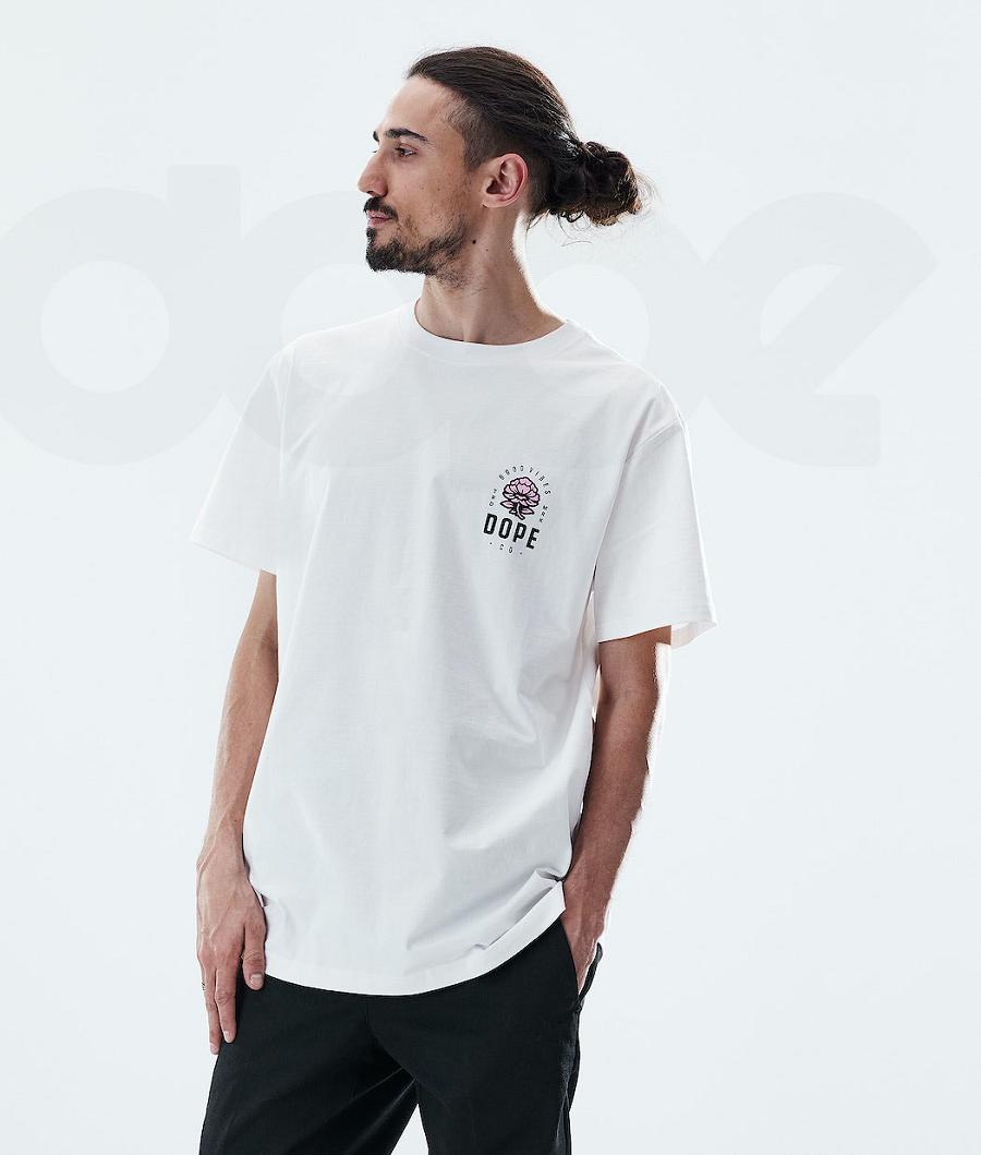 Rose White Men's Dope Daily T-shirts | NZ_D1583