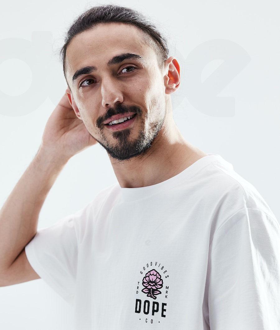 Rose White Men's Dope Daily T-shirts | NZ_D1583