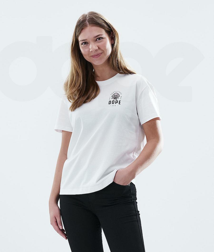 Rose White Women's Dope Regular T-shirts | NZ_D1699