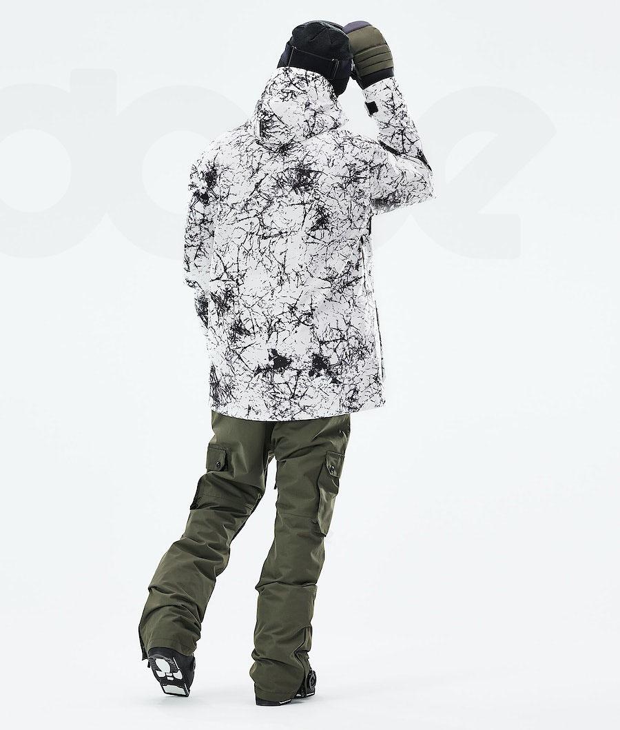 White / Black Men's Dope Adept 2021 Ski Jackets | NZ_D2032