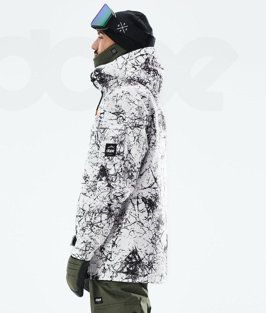White / Black Men's Dope Adept 2021 Ski Jackets | NZ_D2032