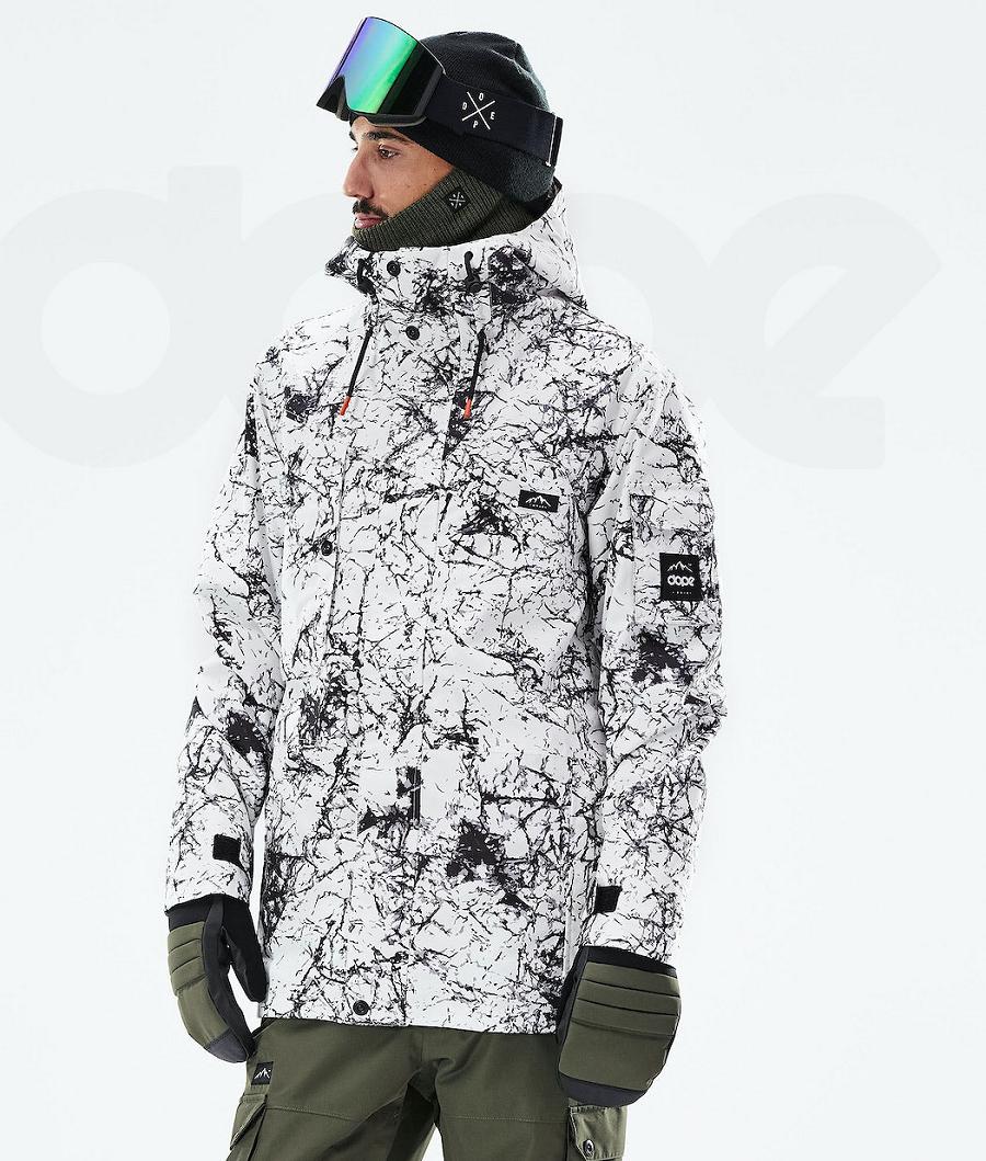White / Black Men\'s Dope Adept 2021 Ski Jackets | NZ_D2032