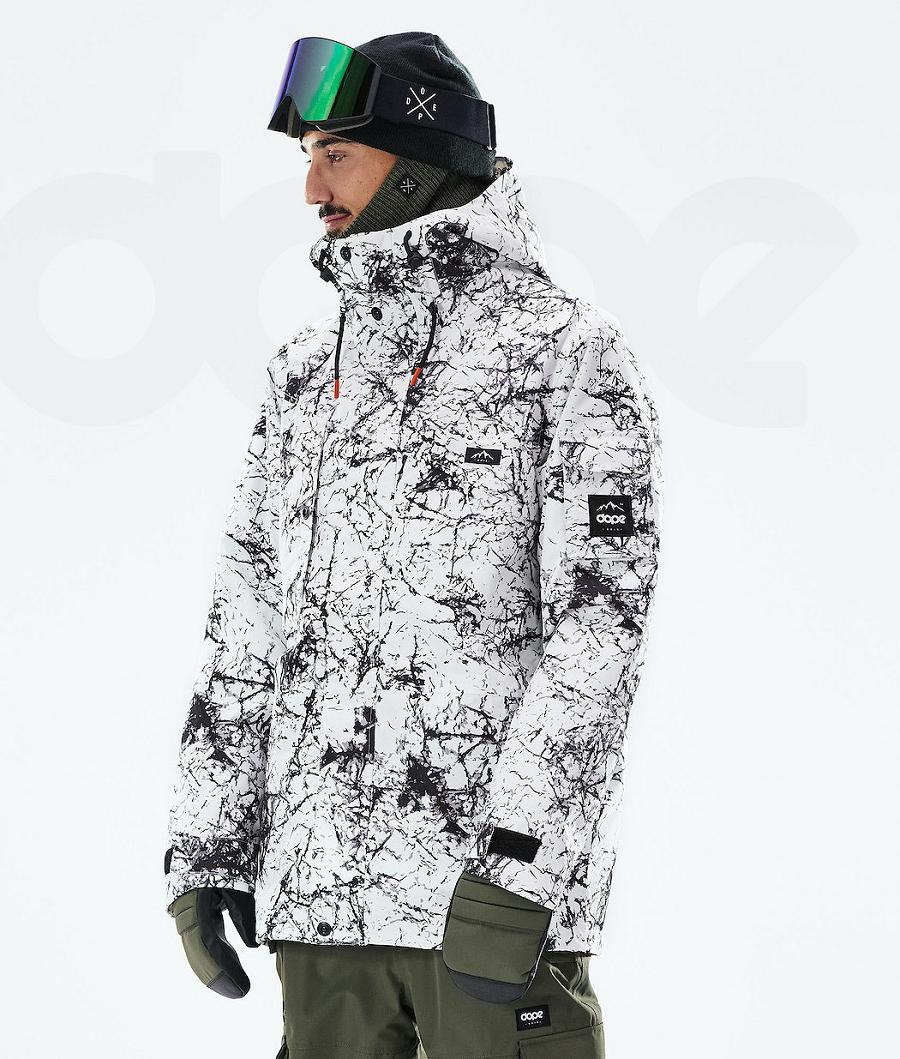 White Black Men\'s Dope Adept 2021 Snowboard Jackets | NZ_D1804