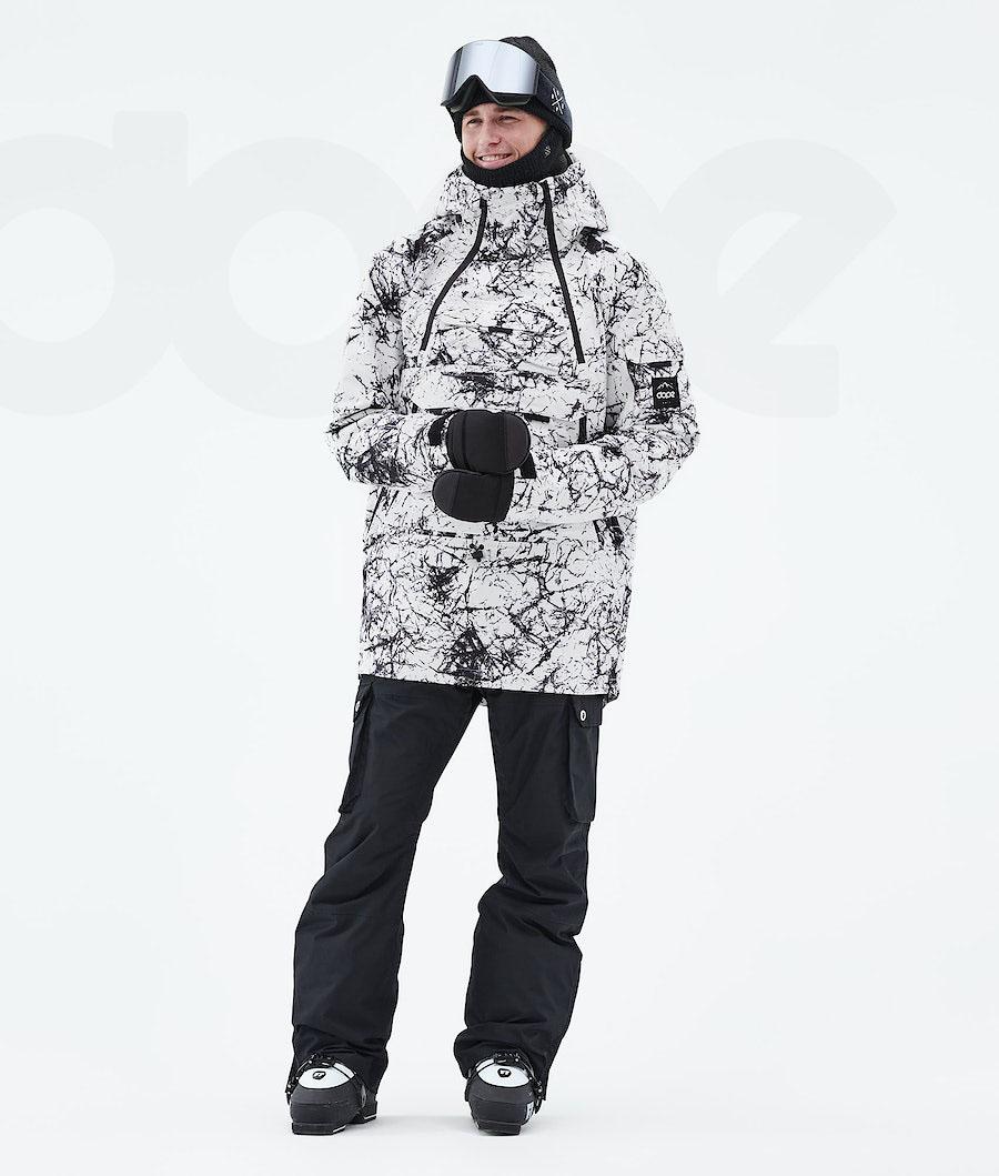 White / Black Men's Dope Akin 2021 Ski Jackets | NZ_D1985