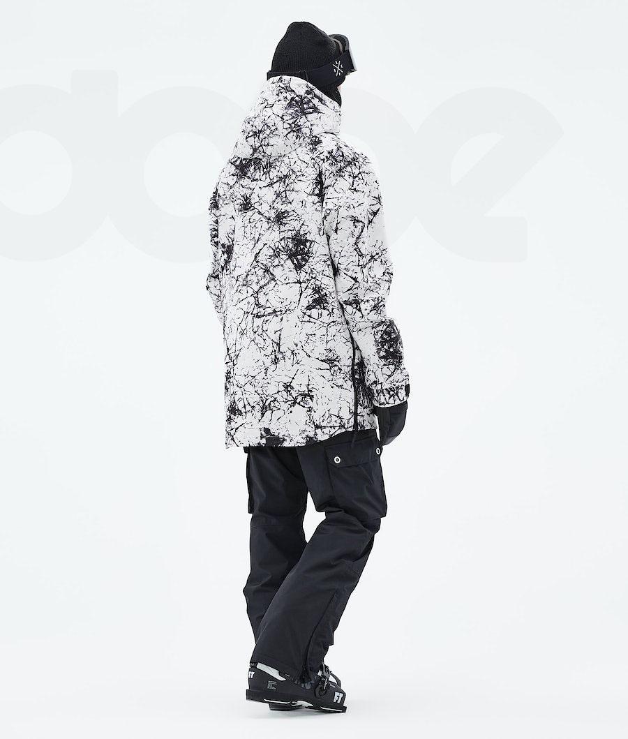 White / Black Men's Dope Akin 2021 Ski Jackets | NZ_D1985