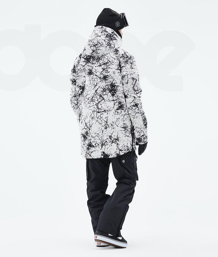White / Black Men's Dope Akin 2021 Snowboard Jackets | NZ_D1006