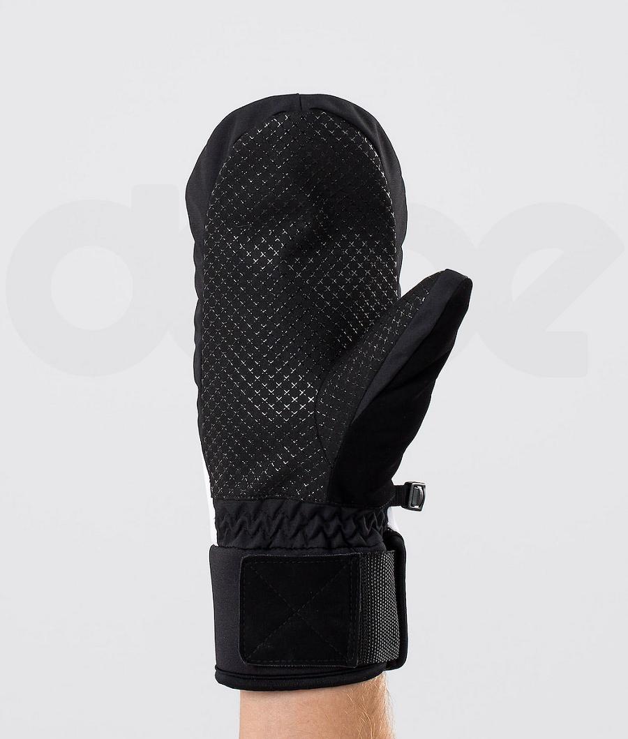 White / Black Men's Dope Signet Snowboard Gloves | NZ_D1163