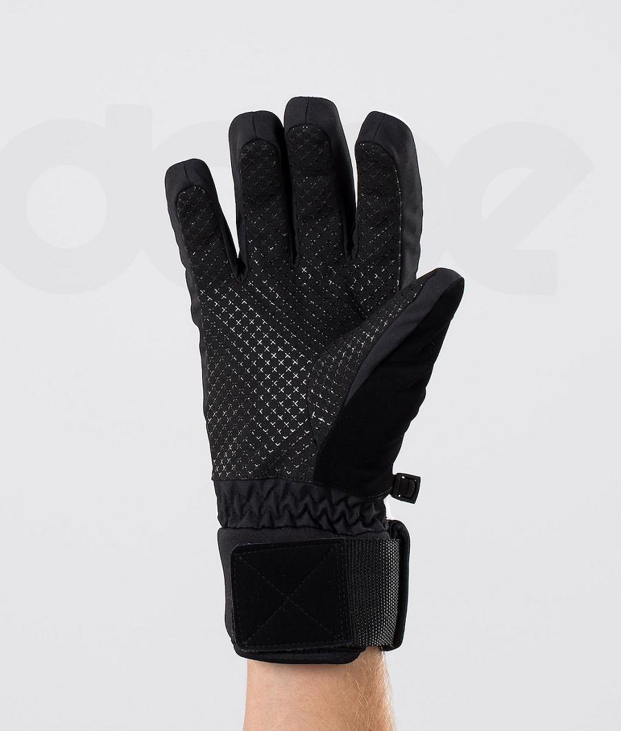 White / Black Men's Dope Signet Snowboard Gloves | NZ_D1359