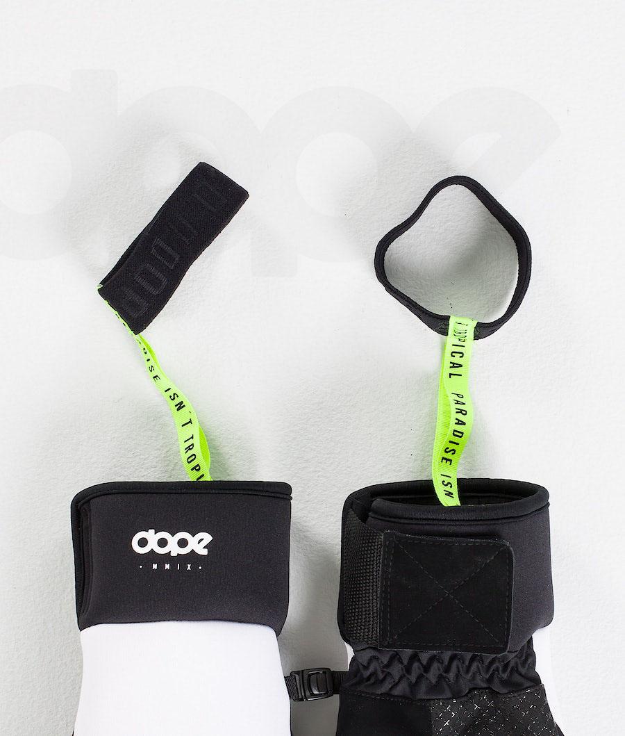 White / Black Men's Dope Signet Snowboard Gloves | NZ_D1359