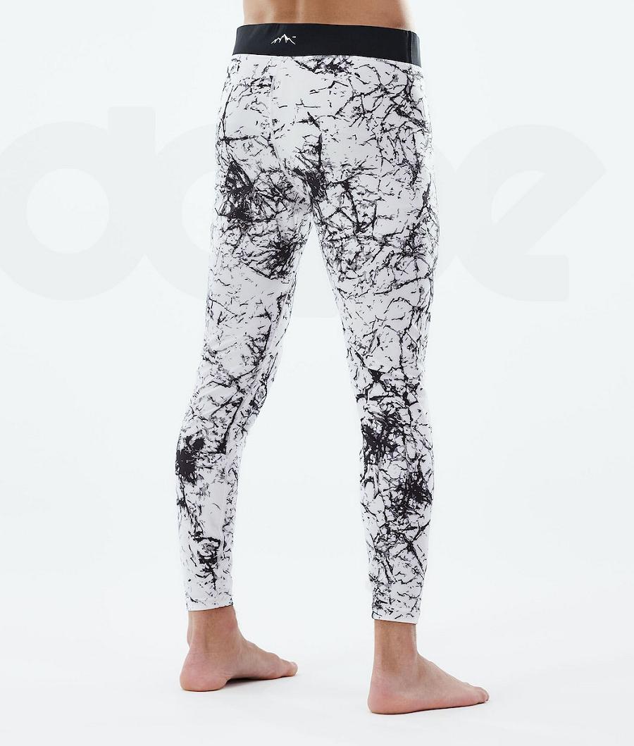 White / Black Men's Dope Snuggle Base Layer Pants | NZ_D1494