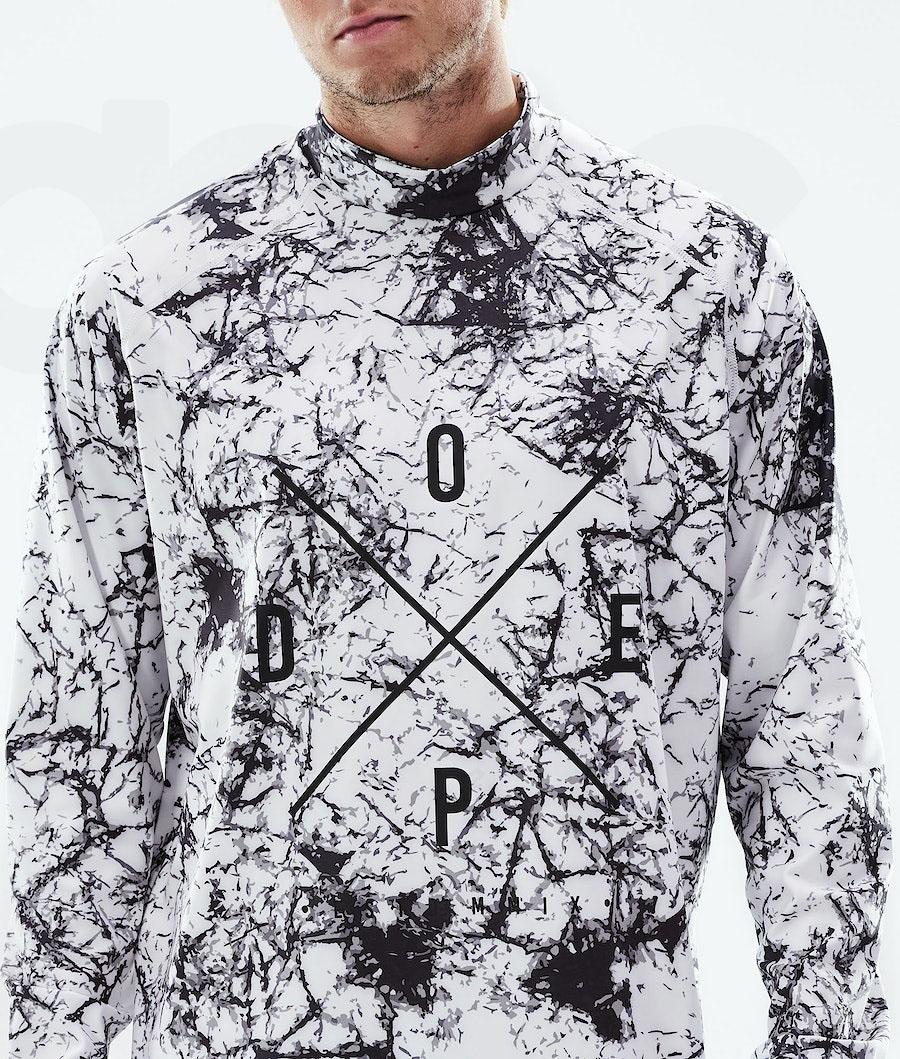 White / Black Men's Dope Snuggle Base Layer Tops | NZ_D2123