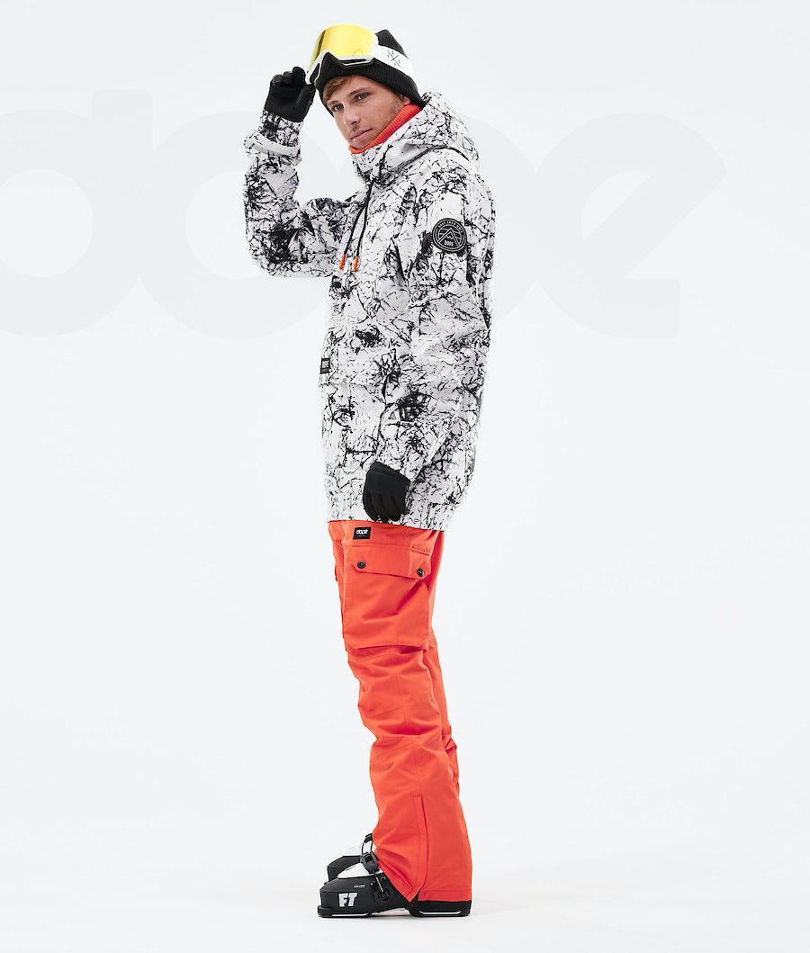 White / Black Men's Dope Wylie Ski Jackets | NZ_D1285