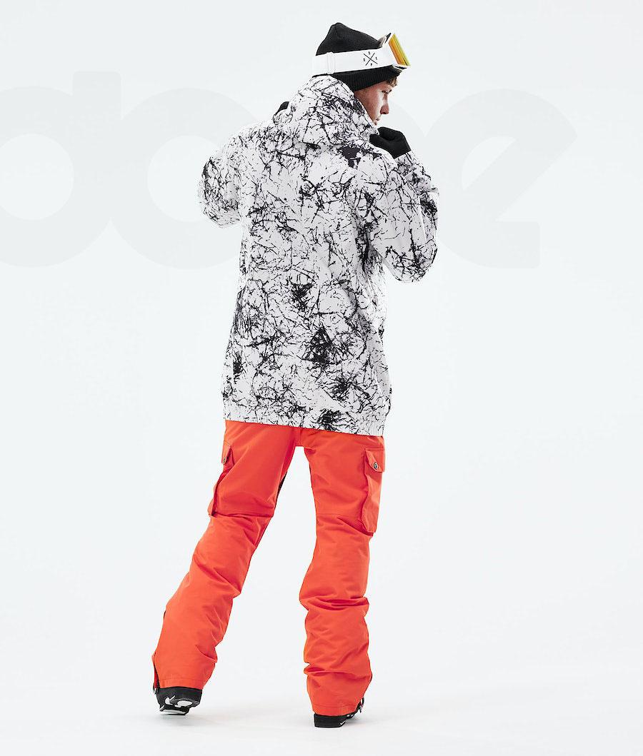 White / Black Men's Dope Wylie Ski Jackets | NZ_D1285