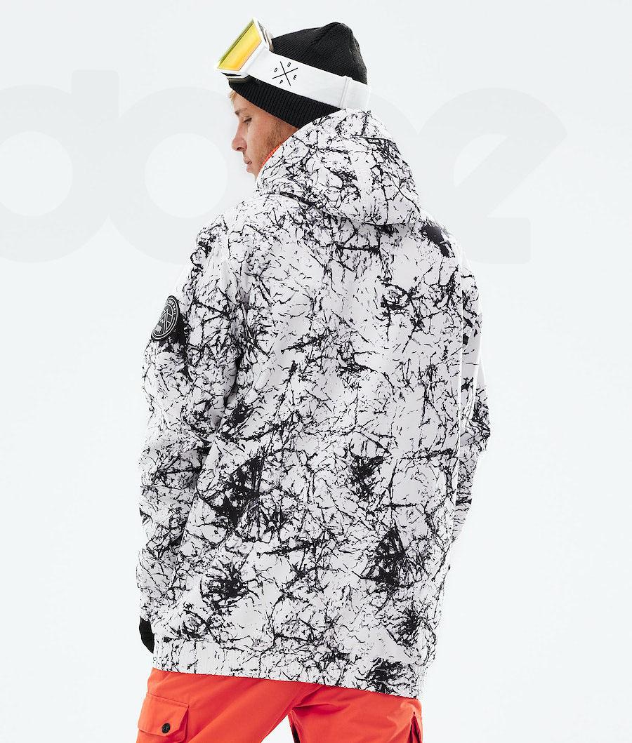 White / Black Men's Dope Wylie Ski Jackets | NZ_D1285